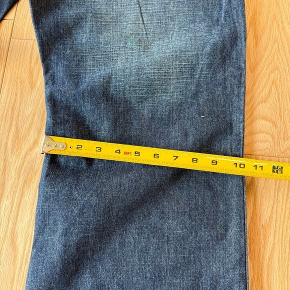 Laguna Beach Jean Co Dark Blue Flare Jeans Embroidered Skull Button USA 42x36